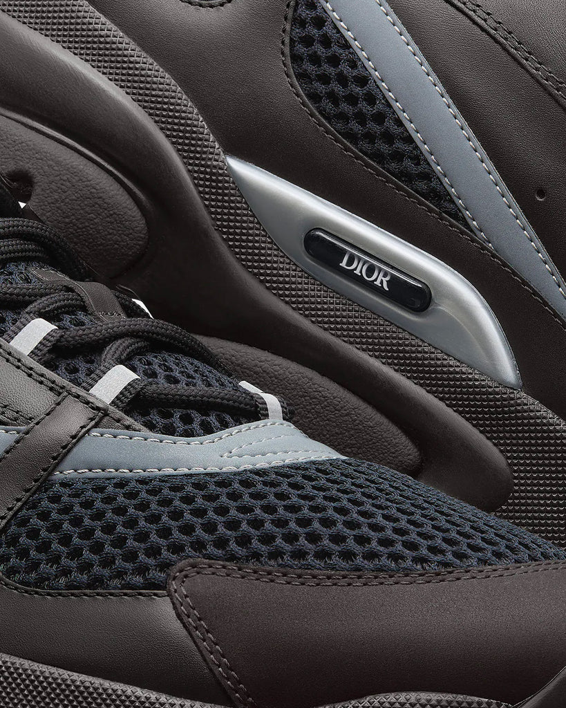 B22 Sneaker Black Technical Mesh and Smooth Calfskin
