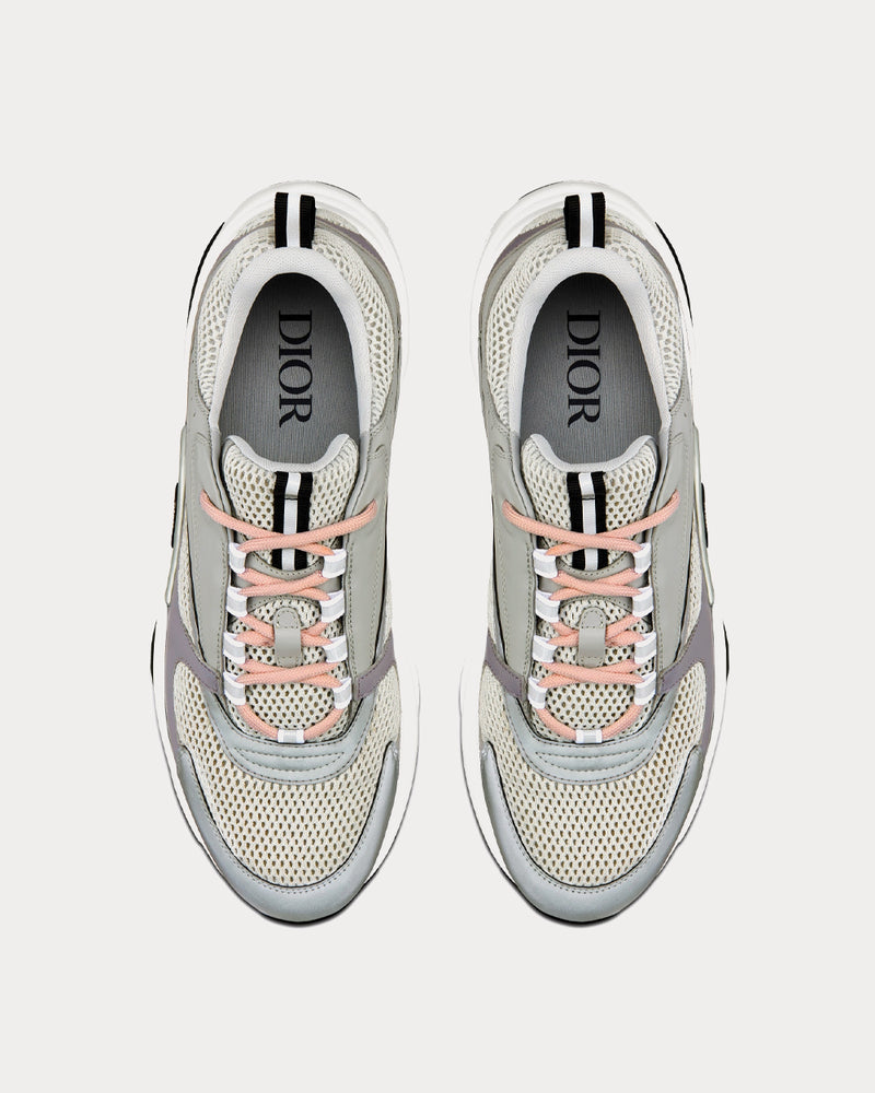 Dior B22 Gray Technical Mesh and Smooth Calfskinn Low Top Sneakers - 2