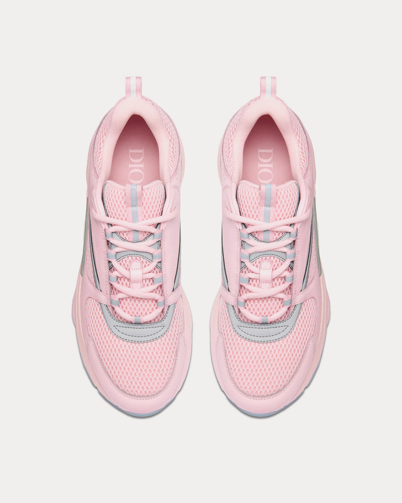 Dior B22 Pink and White Technical Mesh with Pink and Black Calfskin Low Top  Sneakers - Sneak in Peace
