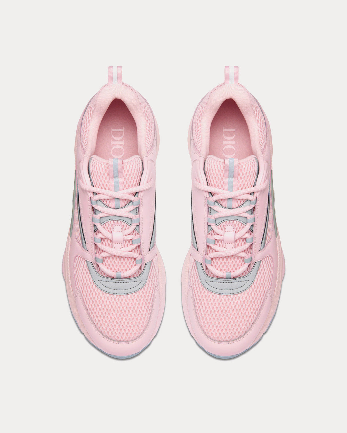 Dior - B22 Pink Technical Mesh and Smooth Calfskin Low Top Sneakers