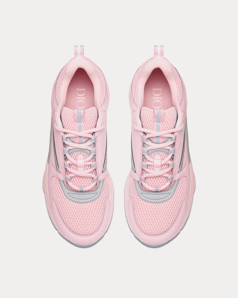 Dior B22 Pink Technical Mesh and Smooth Calfskin Low Top Sneakers - 2