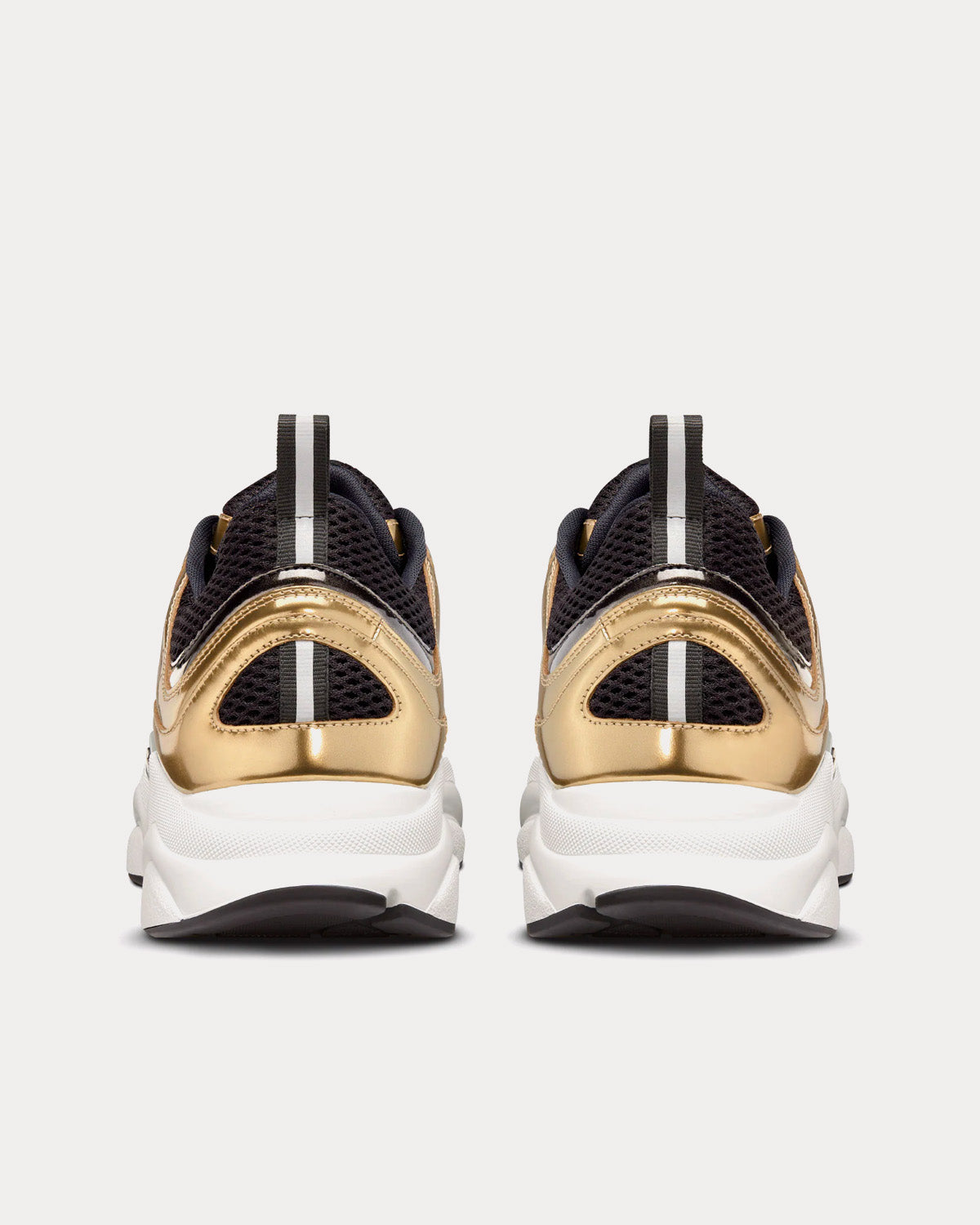 Dior B22 Technical Mesh & Laminated Calfskin Gold-Tone / White / Black Low Top Sneakers - 4