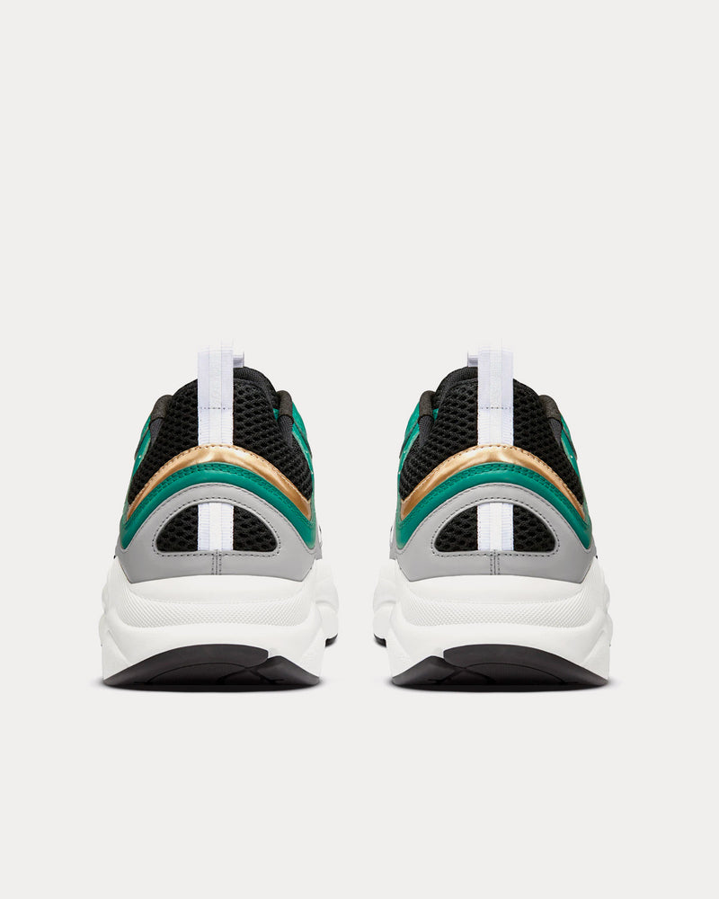 Dior B22 White and Black Technical Mesh with Green, White and Gold-Tone Calfskin Low Top Sneakers - 4