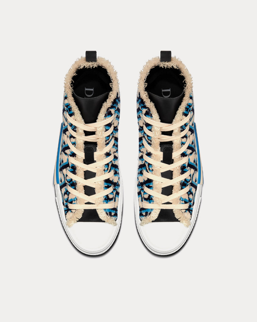 DIOR B23 HIGH-TOP SNEAKER. Beige, Black and Navy Blue Dior Oblique Tapestry  