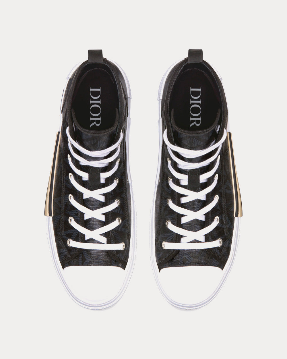 Dior B23 Black CD Diamond Canvas High Top Sneakers - 2