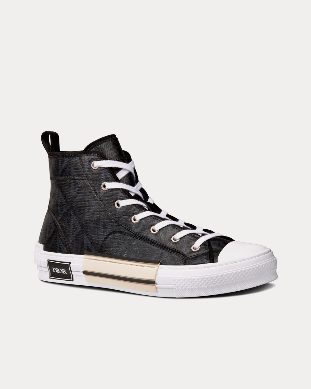 Dior B23 Black CD Diamond Canvas High Top Sneakers - 3