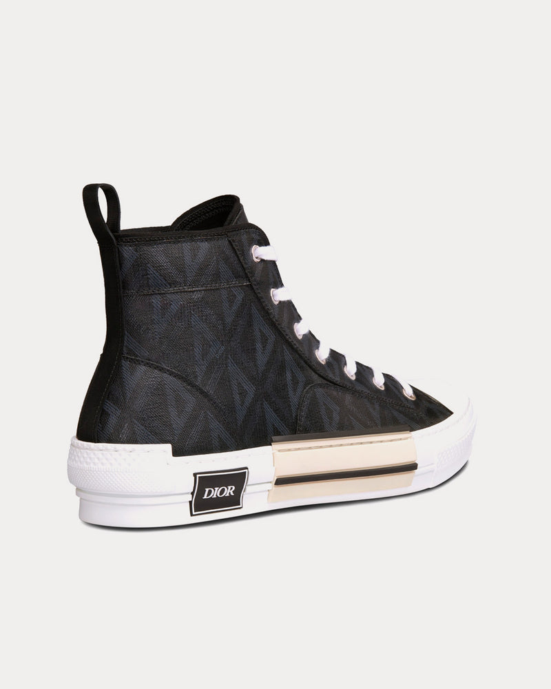 Dior B23 Black CD Diamond Canvas High Top Sneakers - 4