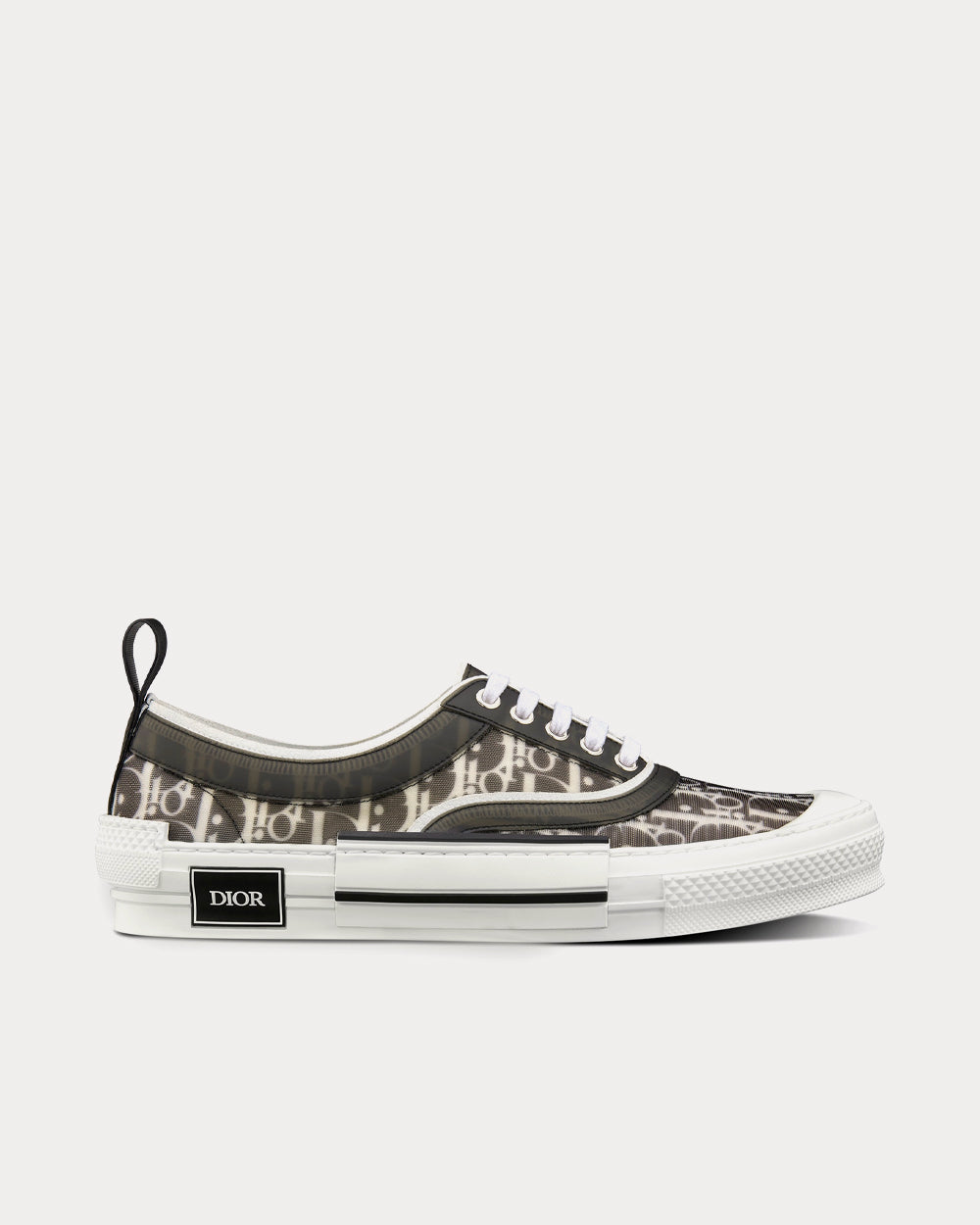 Dior B23 Black and White Dior Oblique Canvas Low Top Sneakers - 1