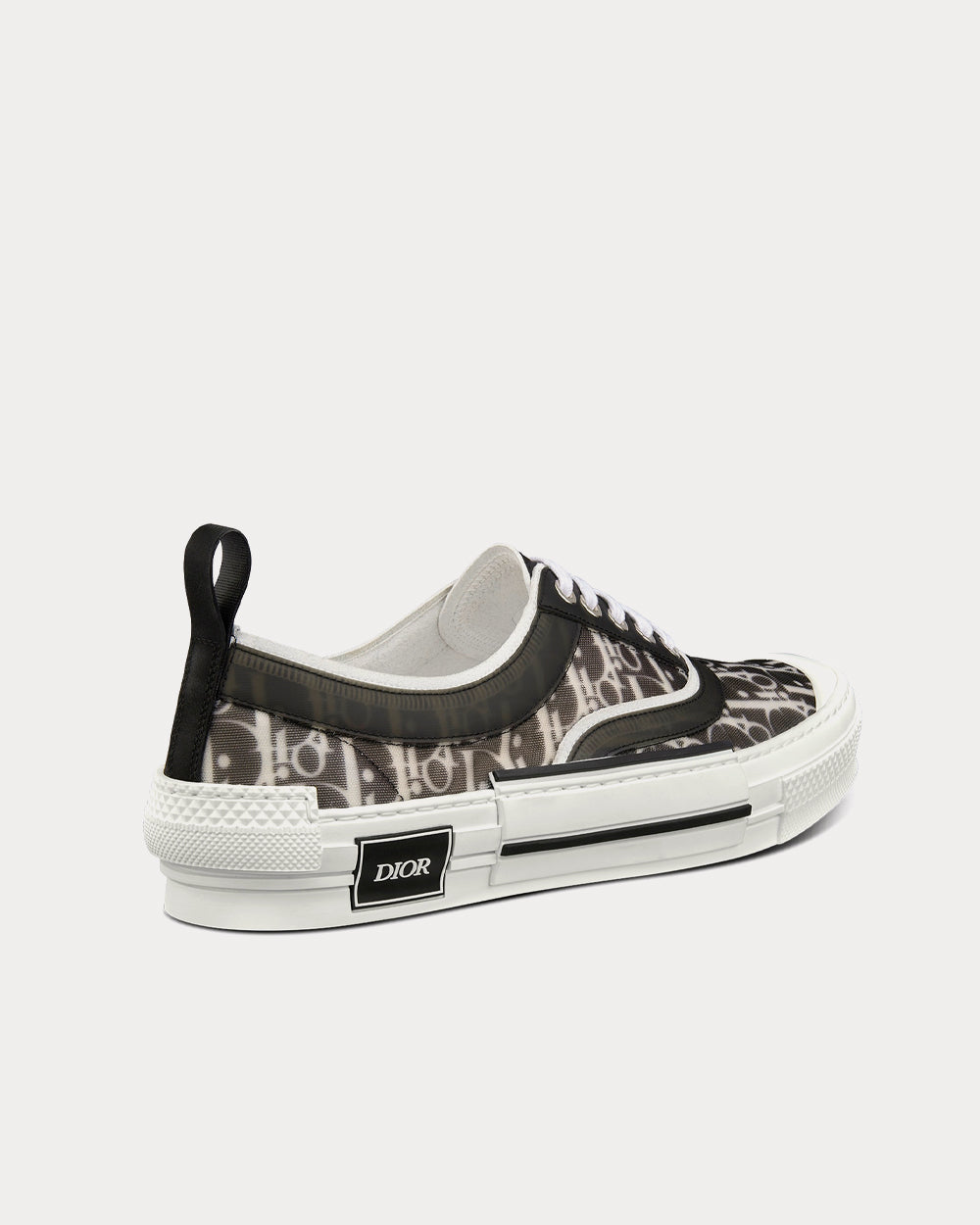 Dior B23 Black and White Dior Oblique Canvas Low Top Sneakers - 3