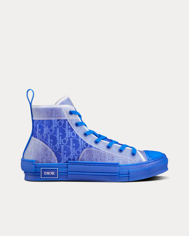 Dior B23 Blue Dior Oblique Canvas High Top Sneakers