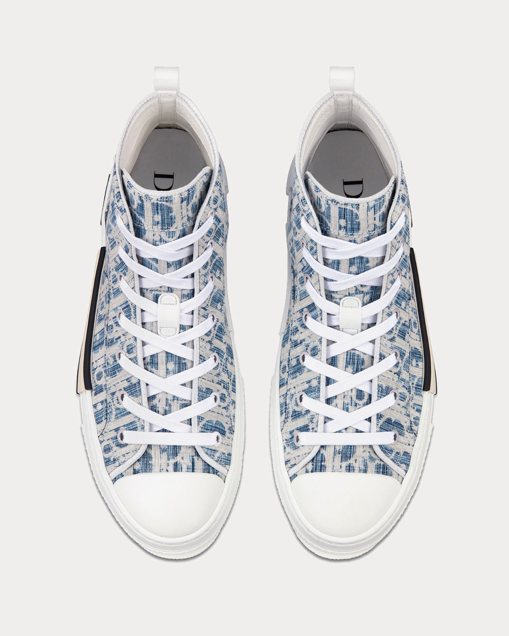 Dior B23 Blue Dior Oblique Kasuri Jacquard High Top Sneakers - 3