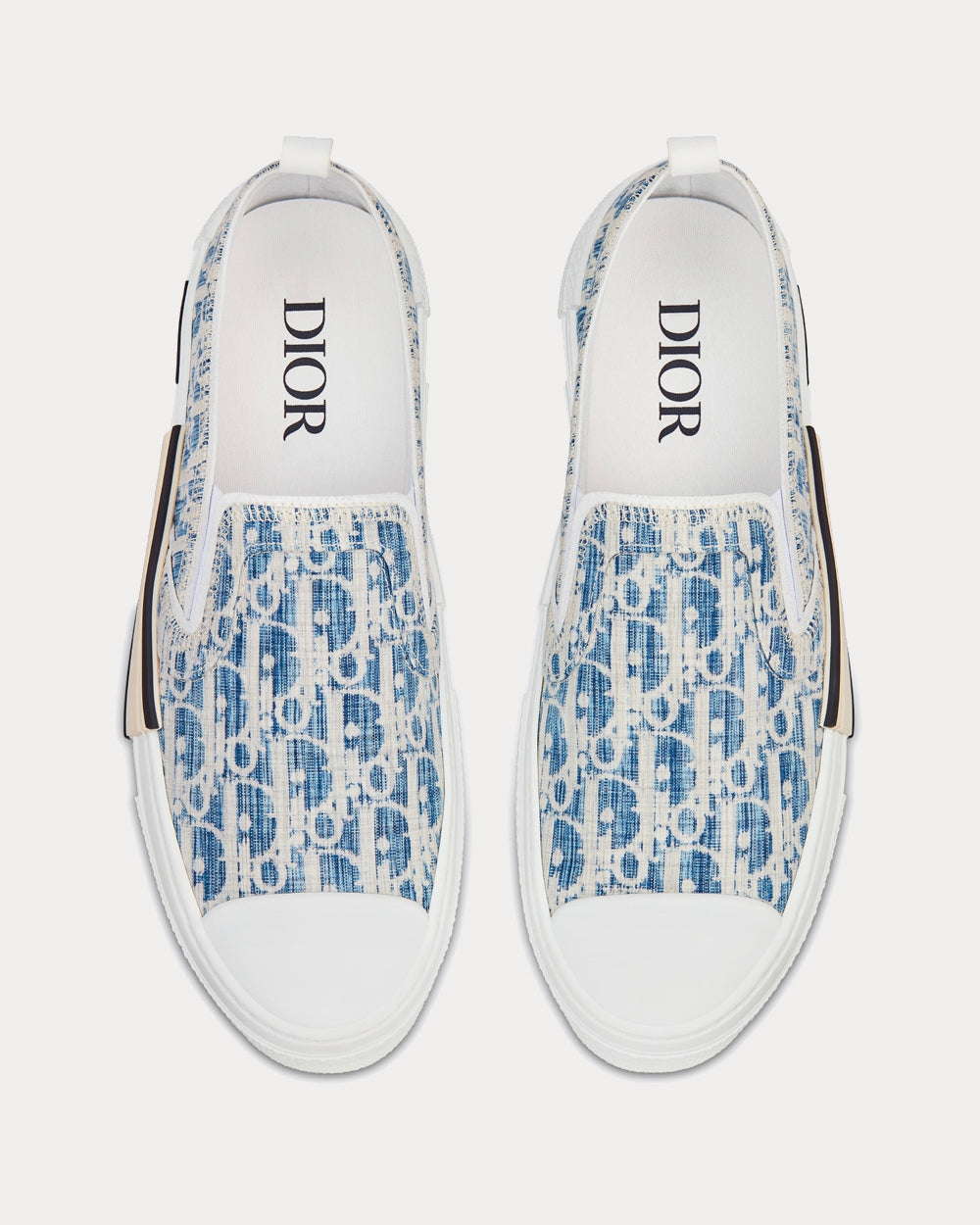 Dior B23 Blue Dior Oblique Kasuri Jacquard Slip On Sneakers - 3