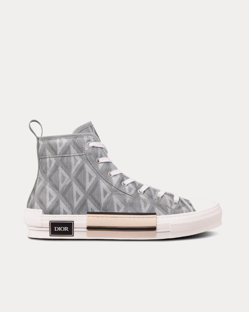 Dior B23 Dior Gray CD Diamond Canvas High Top Sneakers - 1