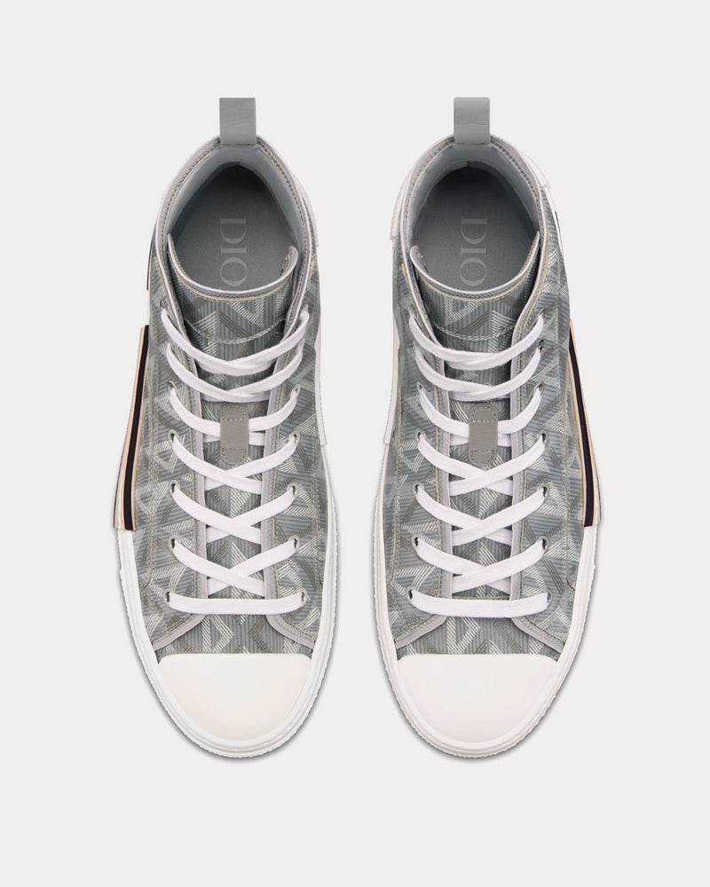 Dior B23 Dior Gray CD Diamond Canvas High Top Sneakers - 2