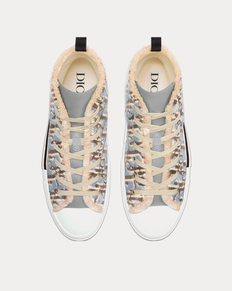 Dior B23 Greige Dior Oblique Tapestry High Top Sneakers - 2