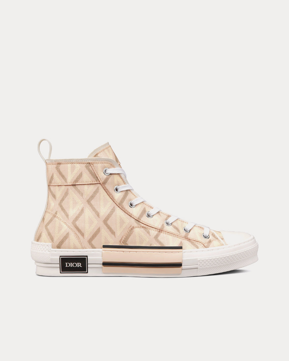 Dior B23 Natural CD Diamond Canvas High Top Sneakers - 1