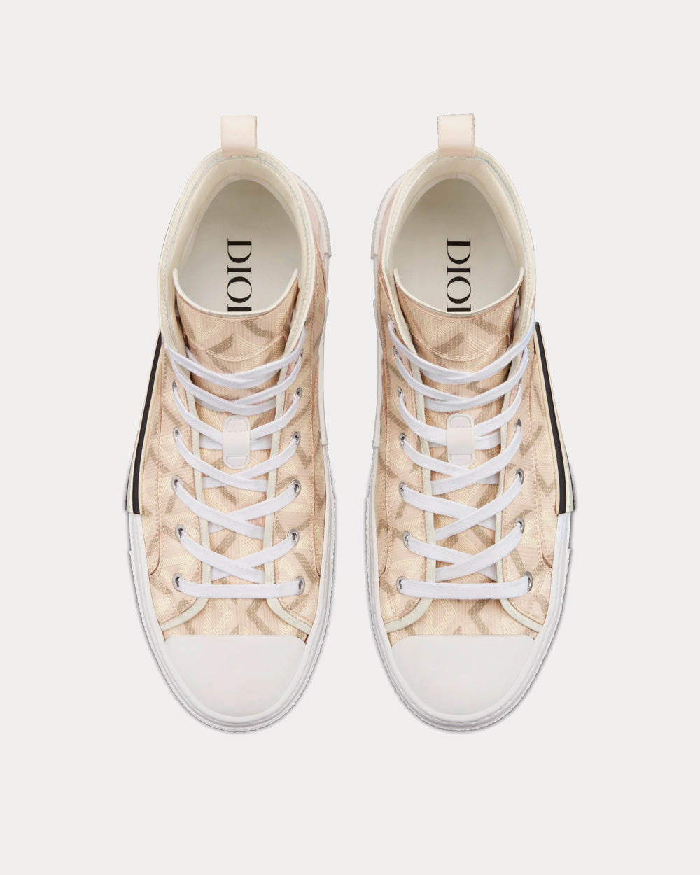 Dior B23 Natural CD Diamond Canvas High Top Sneakers - 2