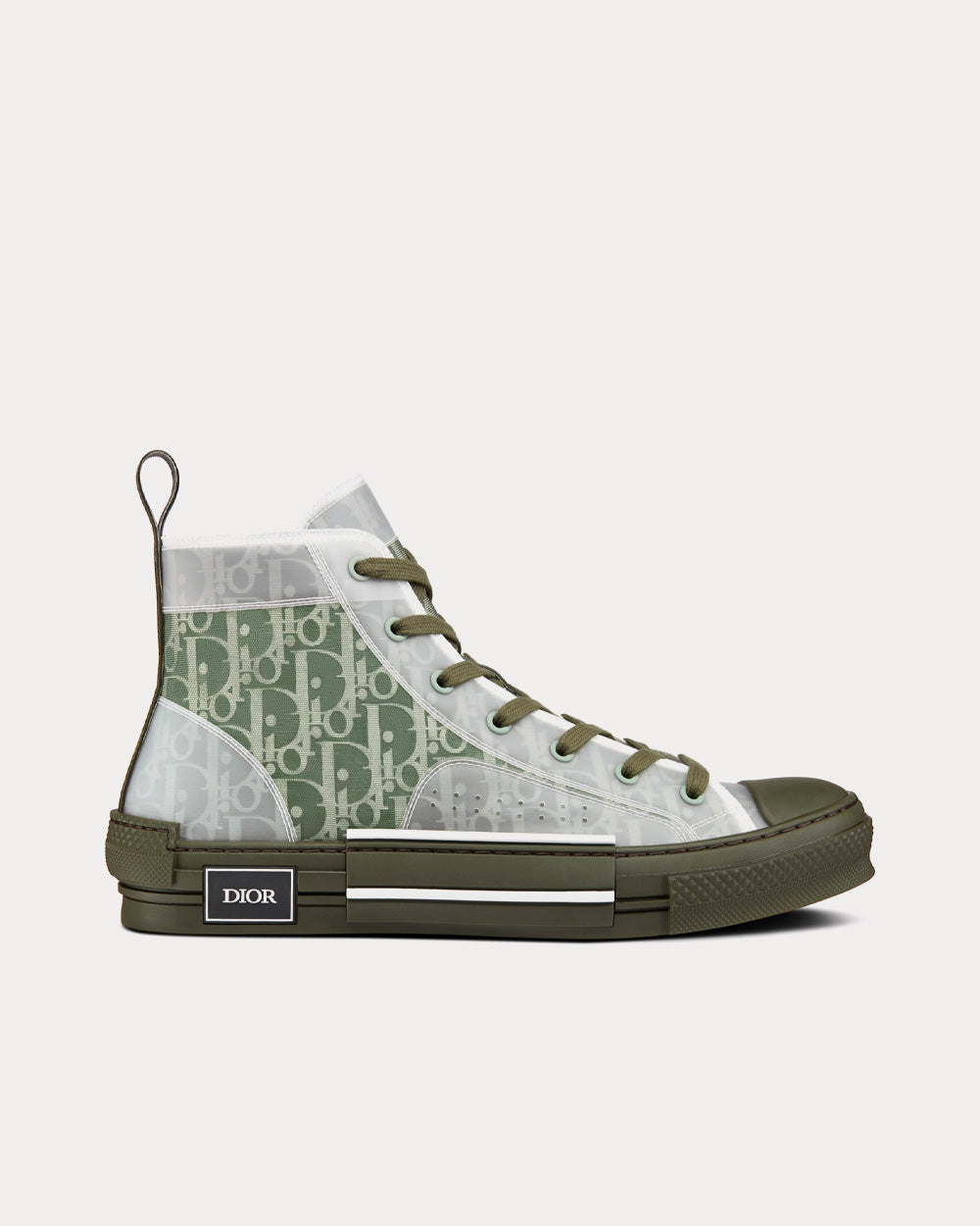 Dior B23 Olive Dior Oblique Canvas High Top Sneakers - 1