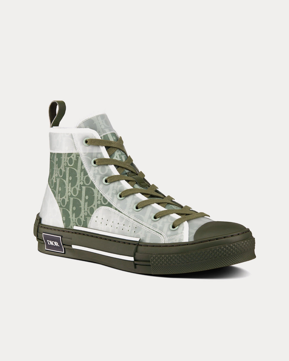 Dior B23 Olive Dior Oblique Canvas High Top Sneakers - 3