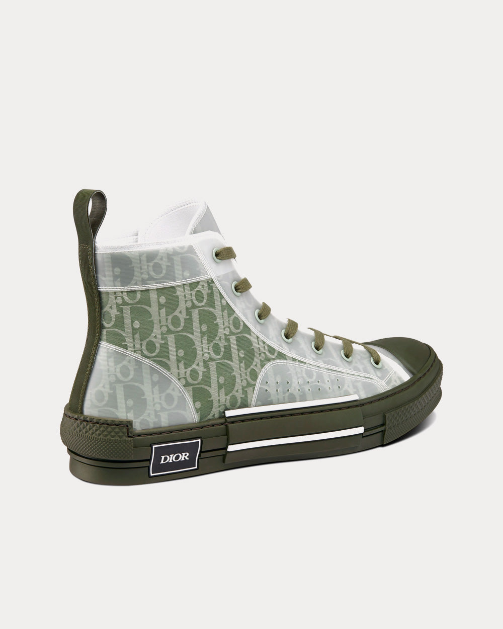 Dior B23 Olive Dior Oblique Canvas High Top Sneakers - 4