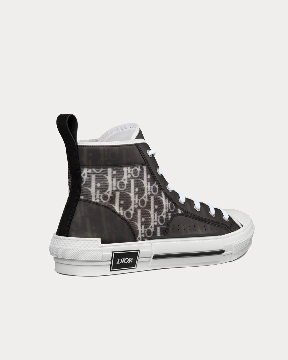 Dior B23 Black and White Dior Oblique Canvas High Top Sneakers - 4