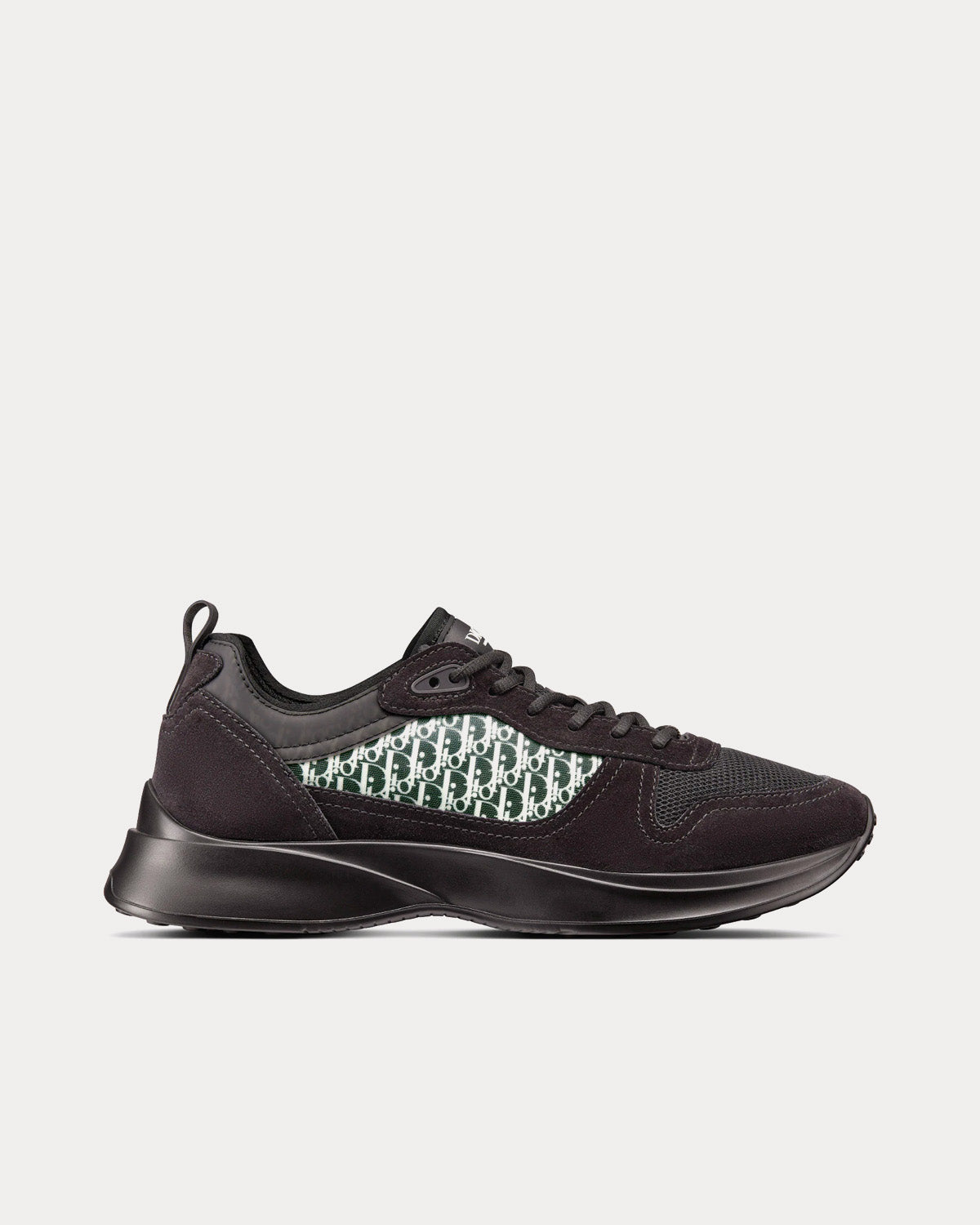 Dior B25 Black Suede and Technical Mesh with Black and White Dior Oblique Canvas Low Top Sneakers - 1