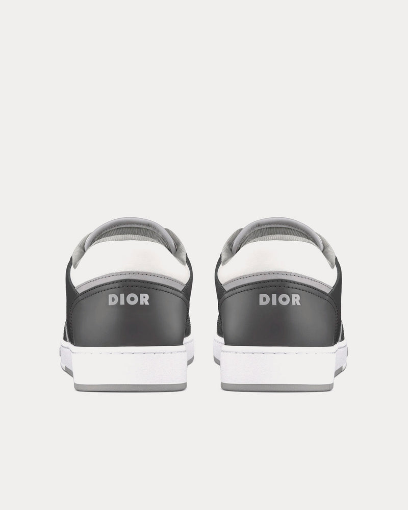 Dior B27 Anthracite Gray and White Smooth Calfskin with Dior Oblique Jacquard with Ruthenium-Tone Metallic Thread Low Top Sneakers - 4