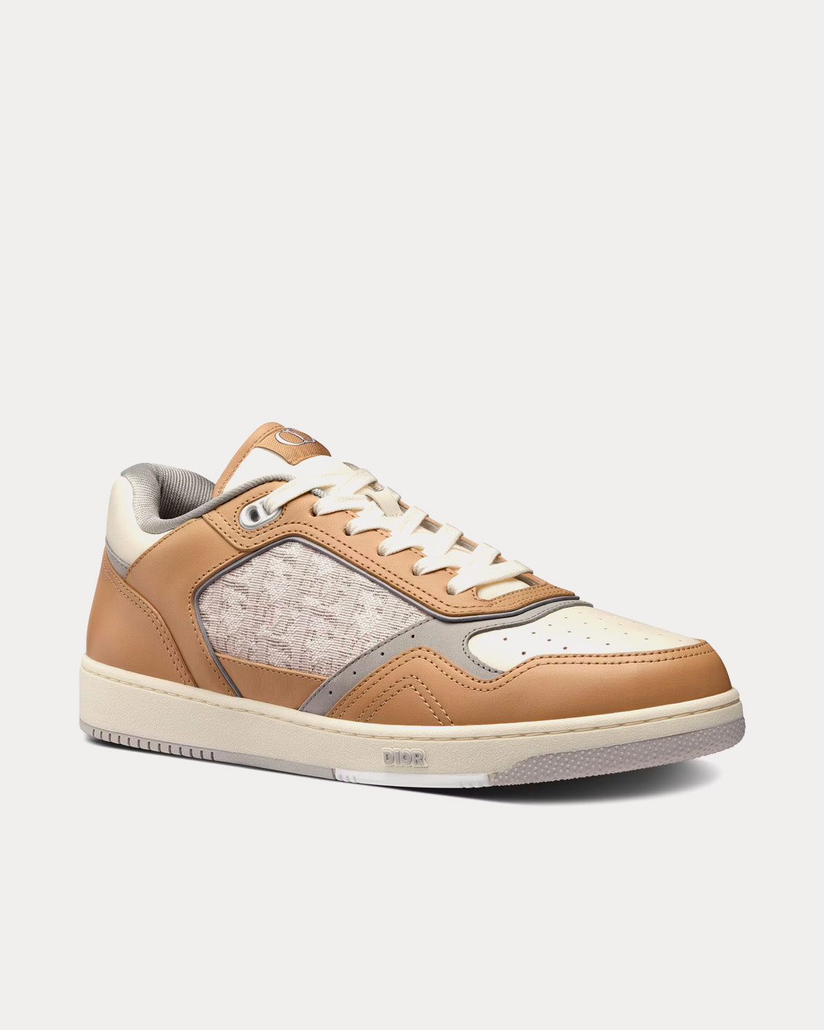 Dior B27 Beige and Cream Smooth Calfskin with Cream Dior Oblique Jacquard Low Top Sneakers - 3