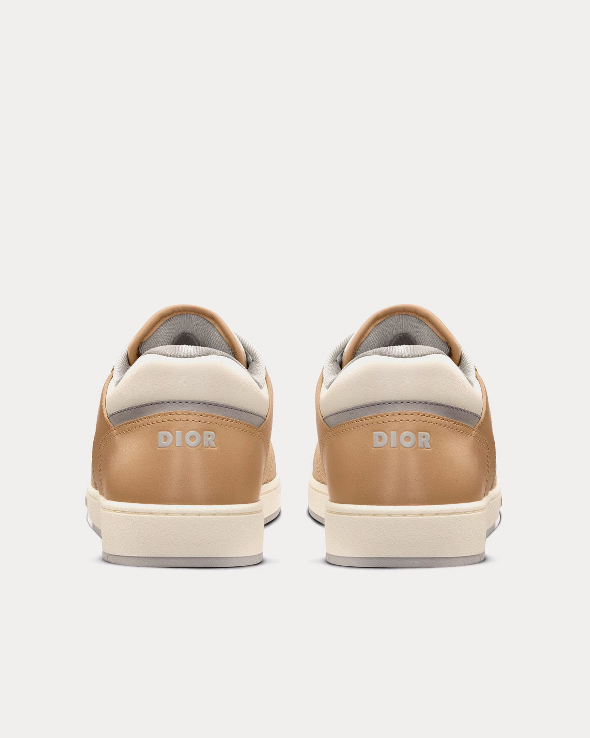 Dior B27 Beige and Cream Smooth Calfskin with Cream Dior Oblique Jacquard Low Top Sneakers - 4