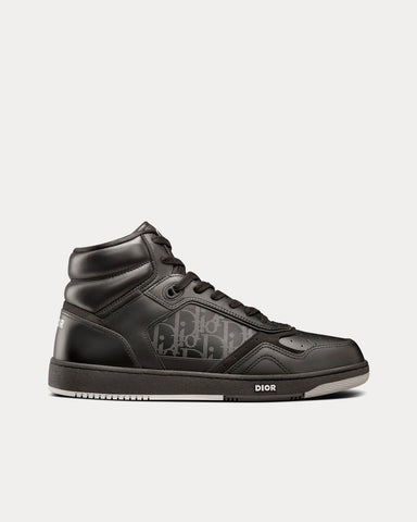 Dior B27 Black Dior Oblique Galaxy Leather with Smooth Calfskin and Suede High Top Sneakers