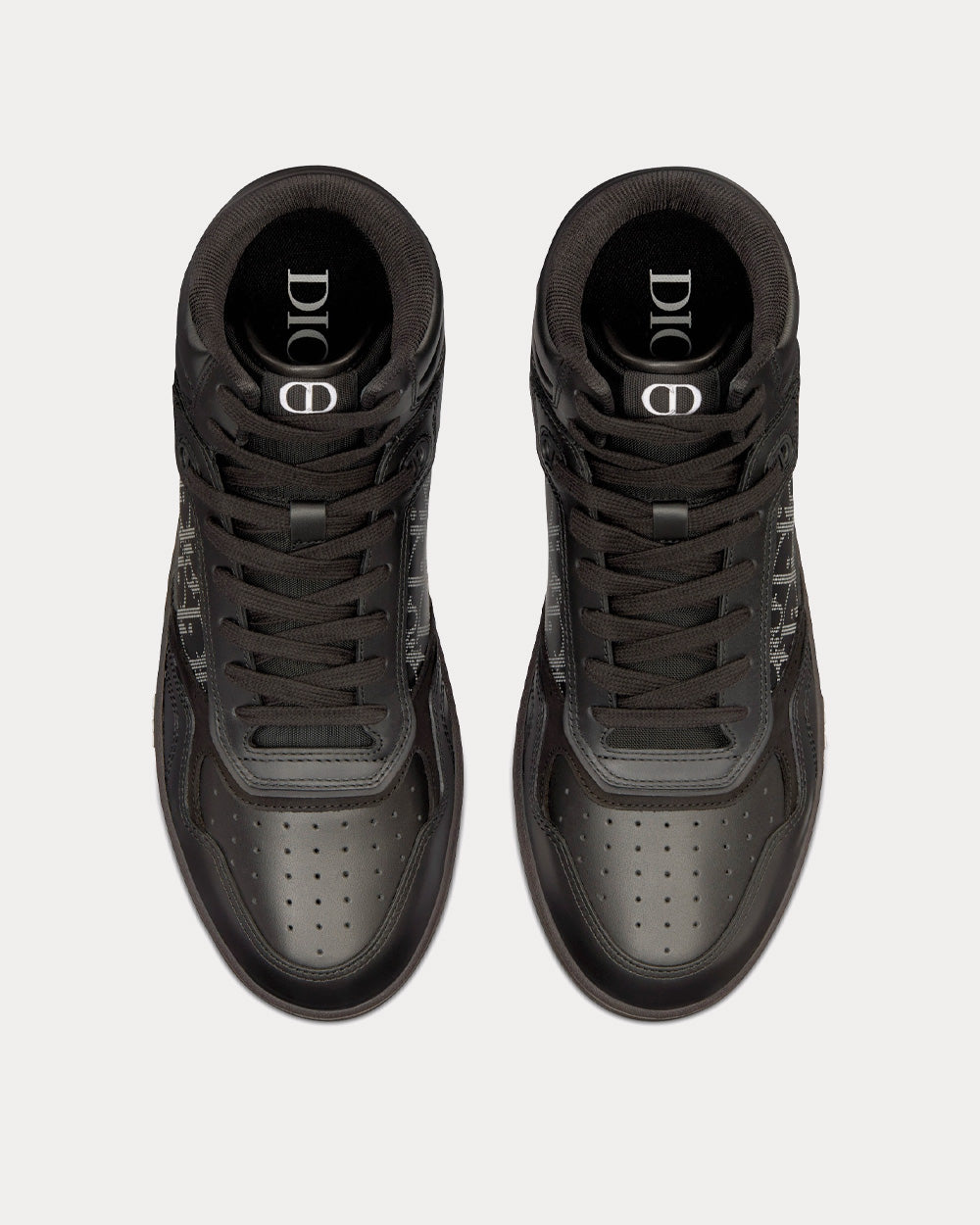 Dior B27 Black Dior Oblique Galaxy Leather with Smooth Calfskin and Suede High Top Sneakers - 2