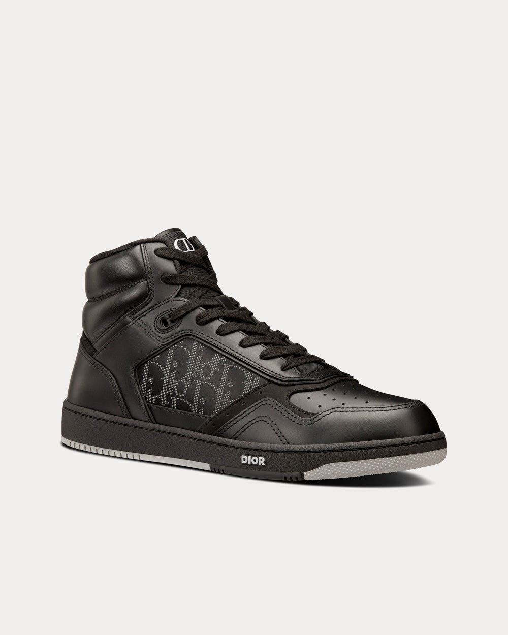 Dior B27 Black Dior Oblique Galaxy Leather with Smooth Calfskin and Suede High Top Sneakers - 3