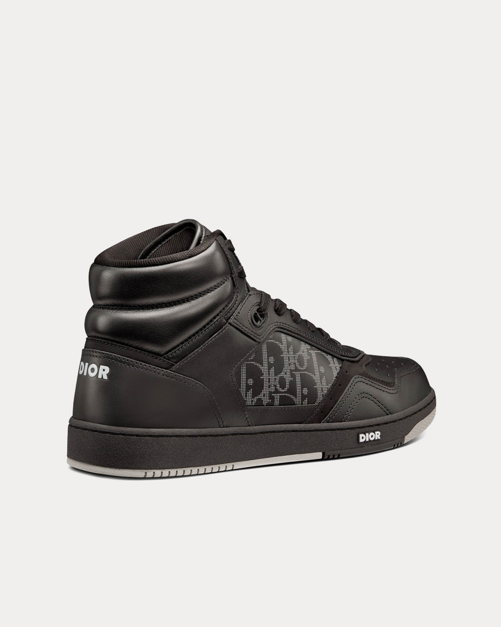 Dior B27 Black Dior Oblique Galaxy Leather with Smooth Calfskin and Suede High Top Sneakers - 4