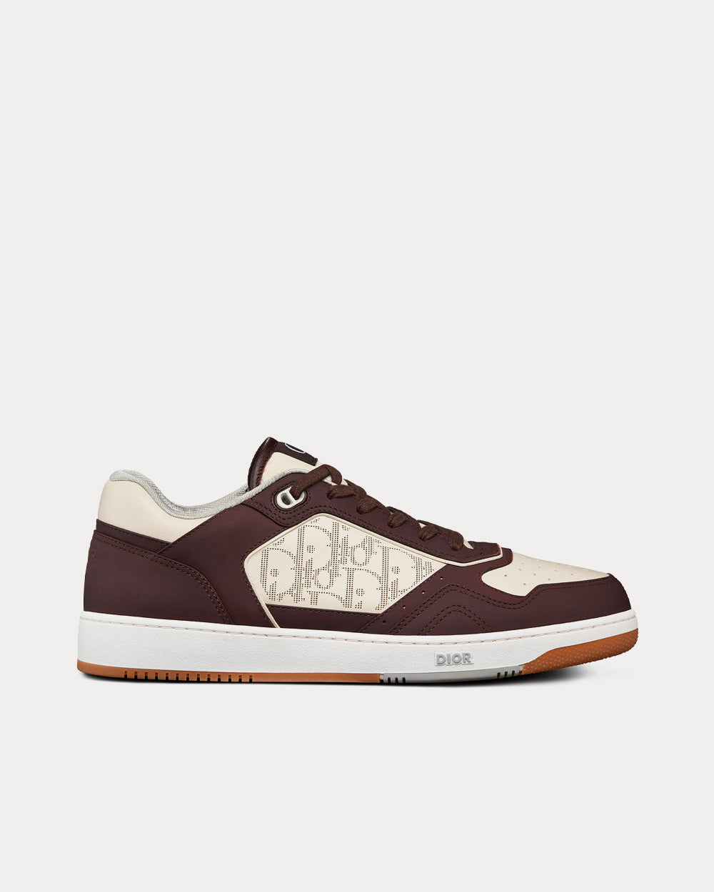 Dior B27 Brown Nubuck Calfskin and White Dior Oblique Galaxy Leather Low Top Sneakers - 1