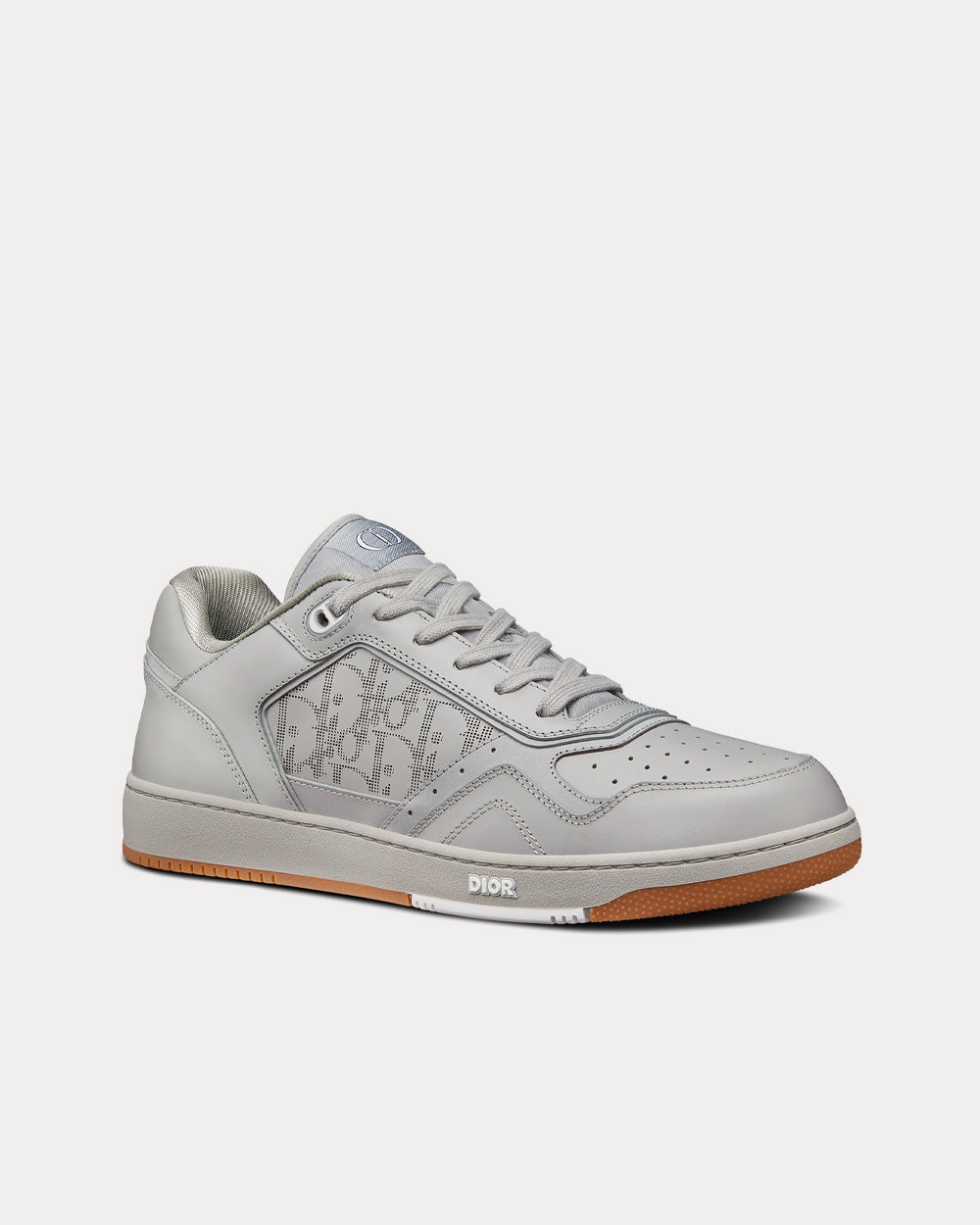 Dior B27 Gray Smooth Calfskin and Dior Oblique Galaxy Leather Low Top Sneakers - 3