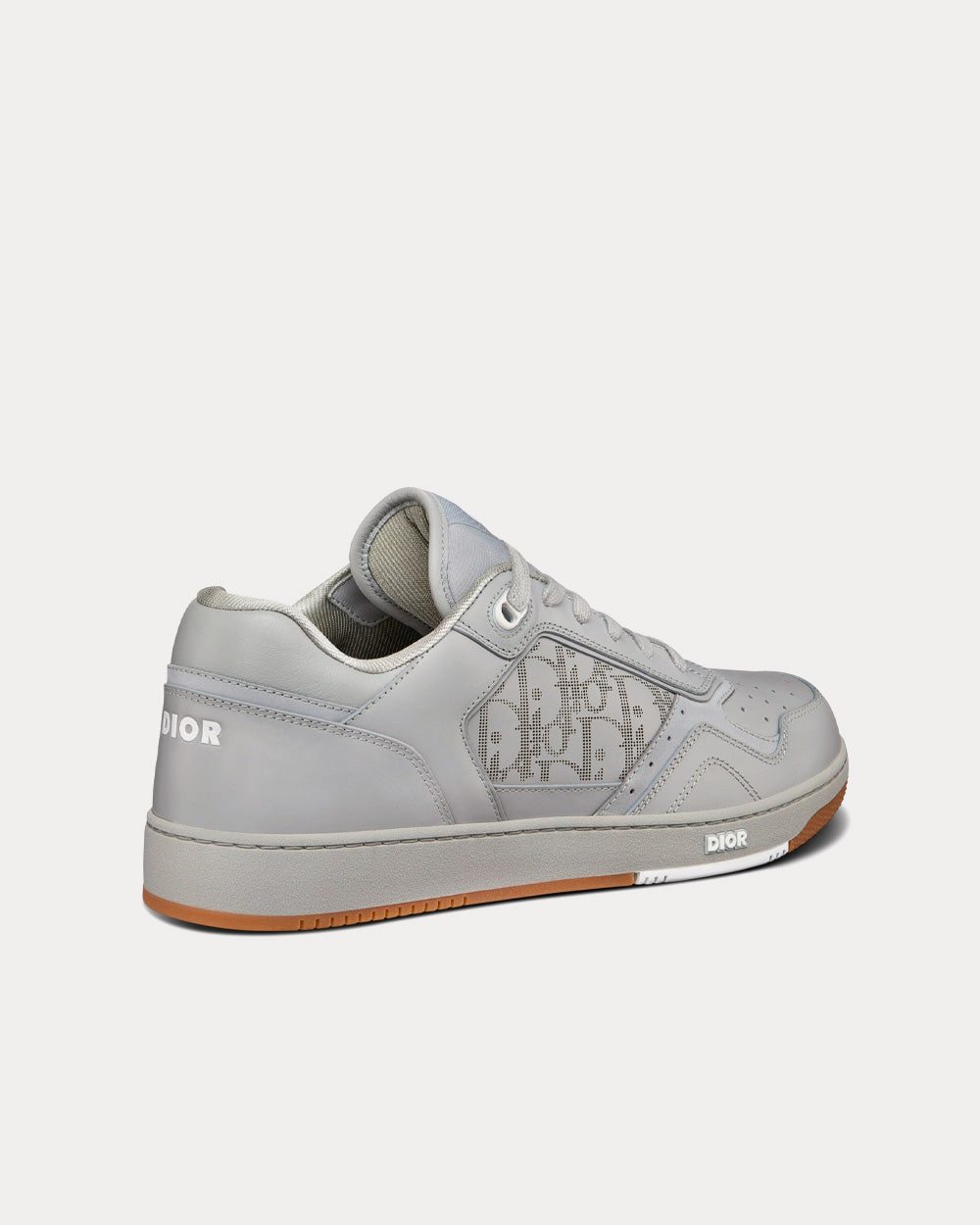 Dior B27 Gray Smooth Calfskin and Dior Oblique Galaxy Leather Low Top Sneakers - 4