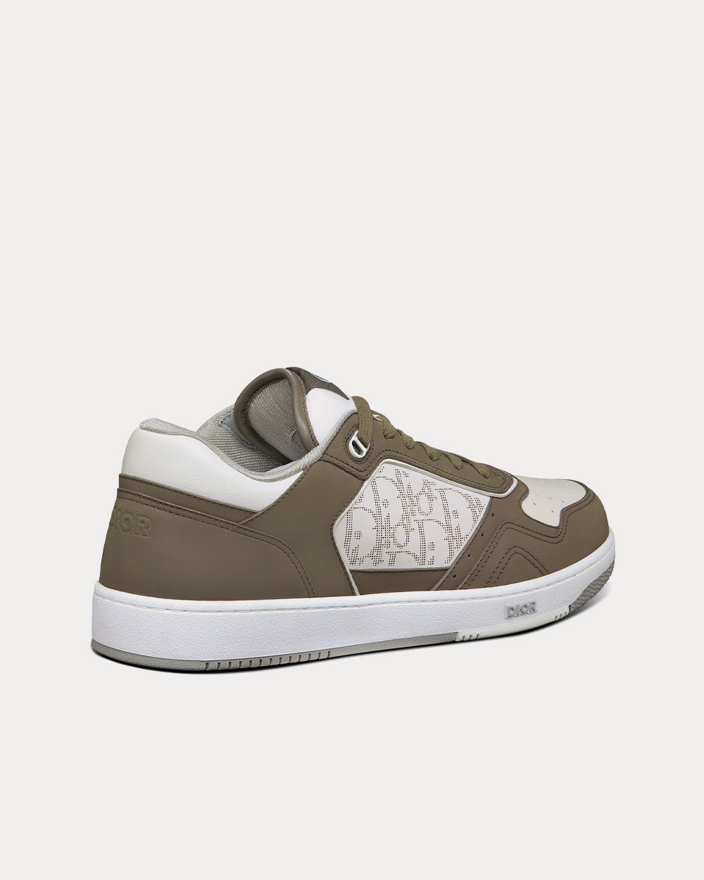 Dior B27 Olive Nubuck Calfskin with White Dior Oblique Galaxy Leather Low Top Sneakers - 4