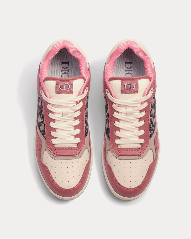 Dior B27 Smooth Calfskin with Dior Oblique Jacquard Pink / Cream Low Top Sneakers - 2