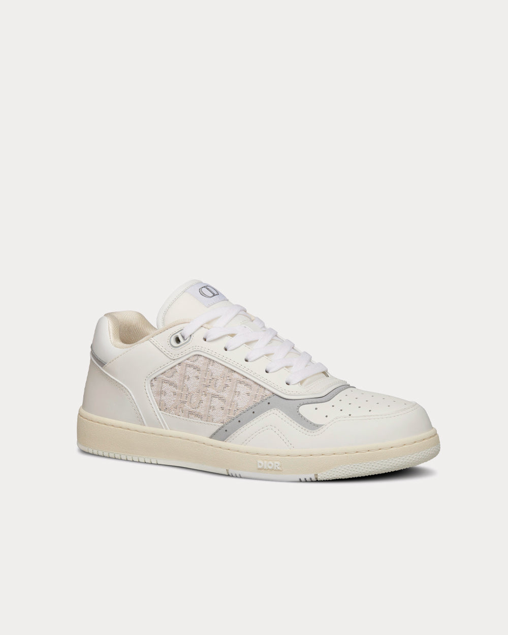 Dior B27 White Smooth Calfskin and Off-White Dior Oblique Jacquard Low Top Sneakers - 3