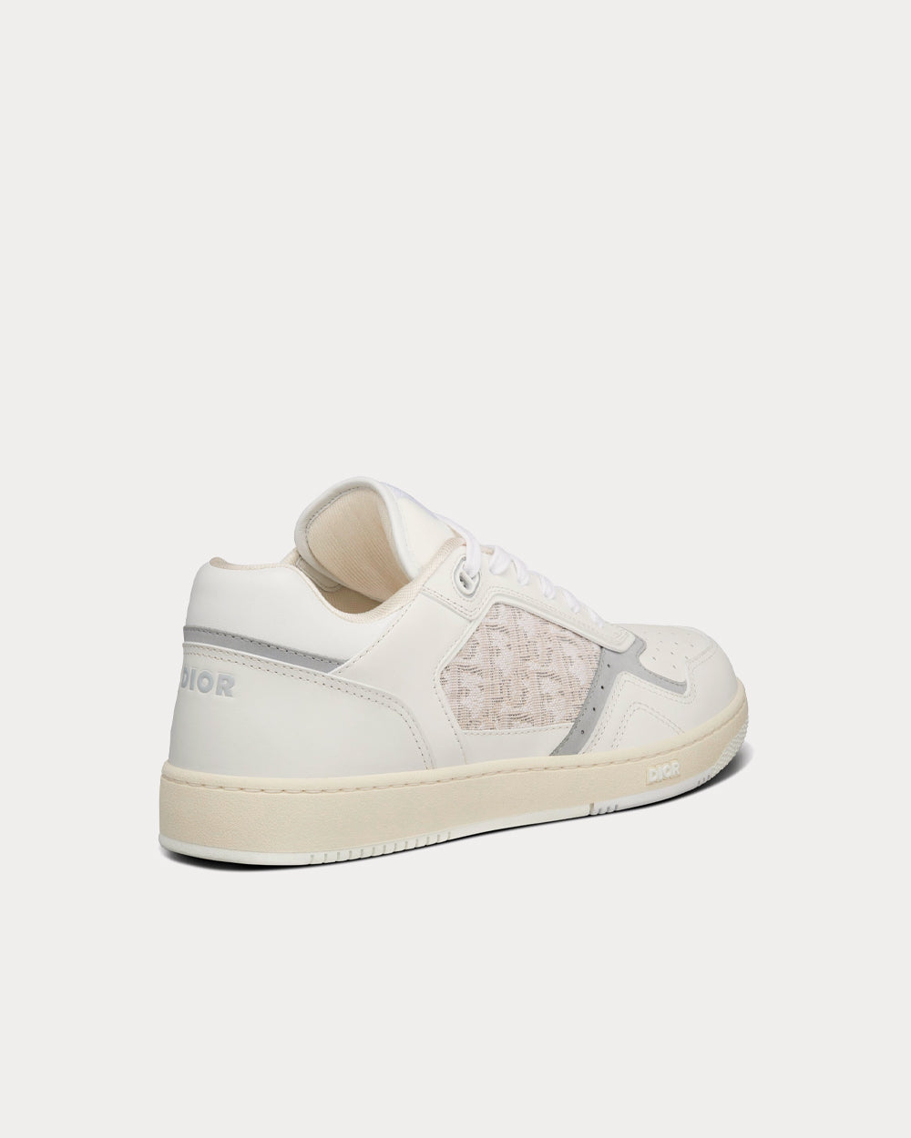 Dior B27 White Smooth Calfskin and Off-White Dior Oblique Jacquard Low Top Sneakers - 4