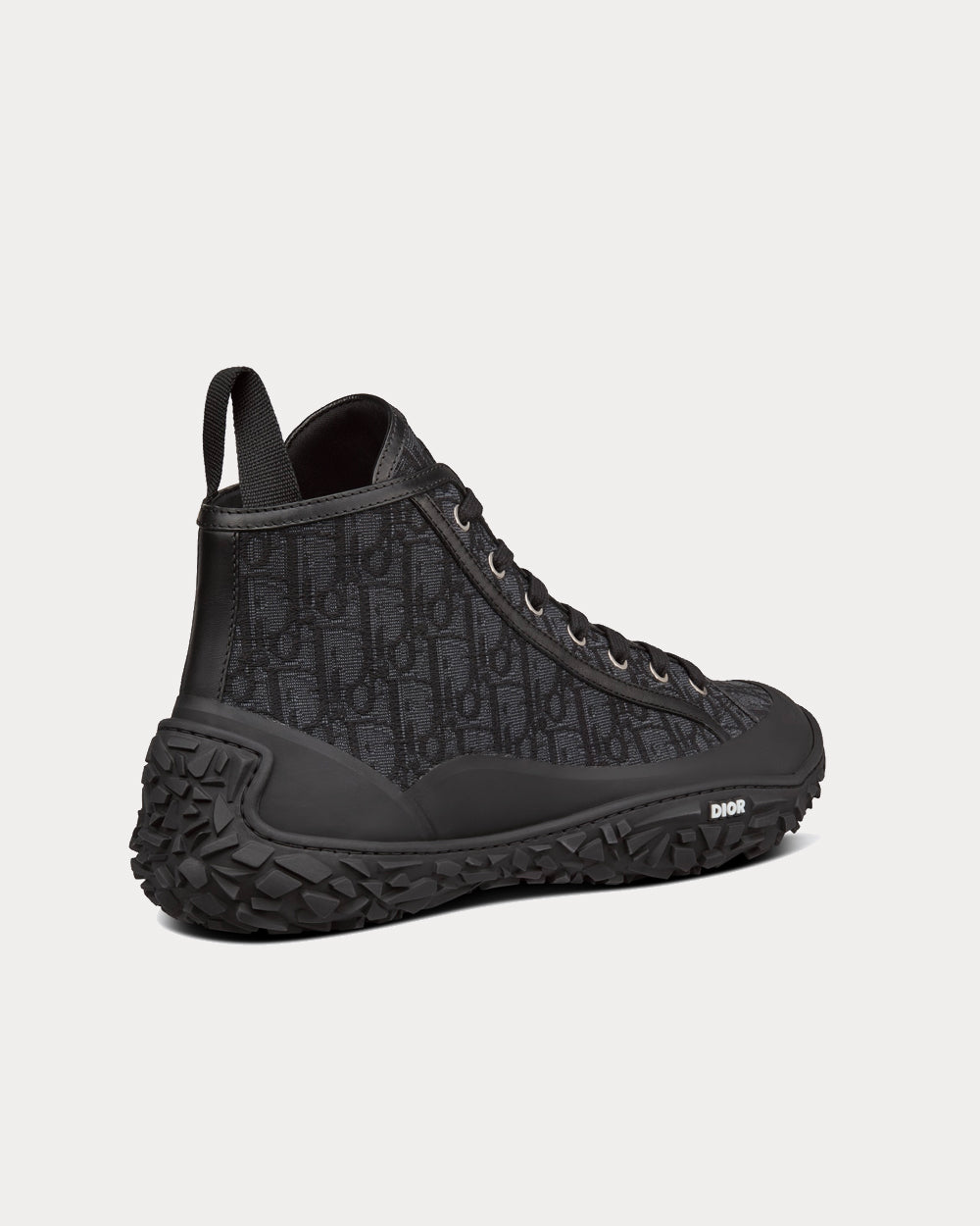 Dior B28 Black Dior Oblique Jacquard and Rubber High Top Sneakers - 4