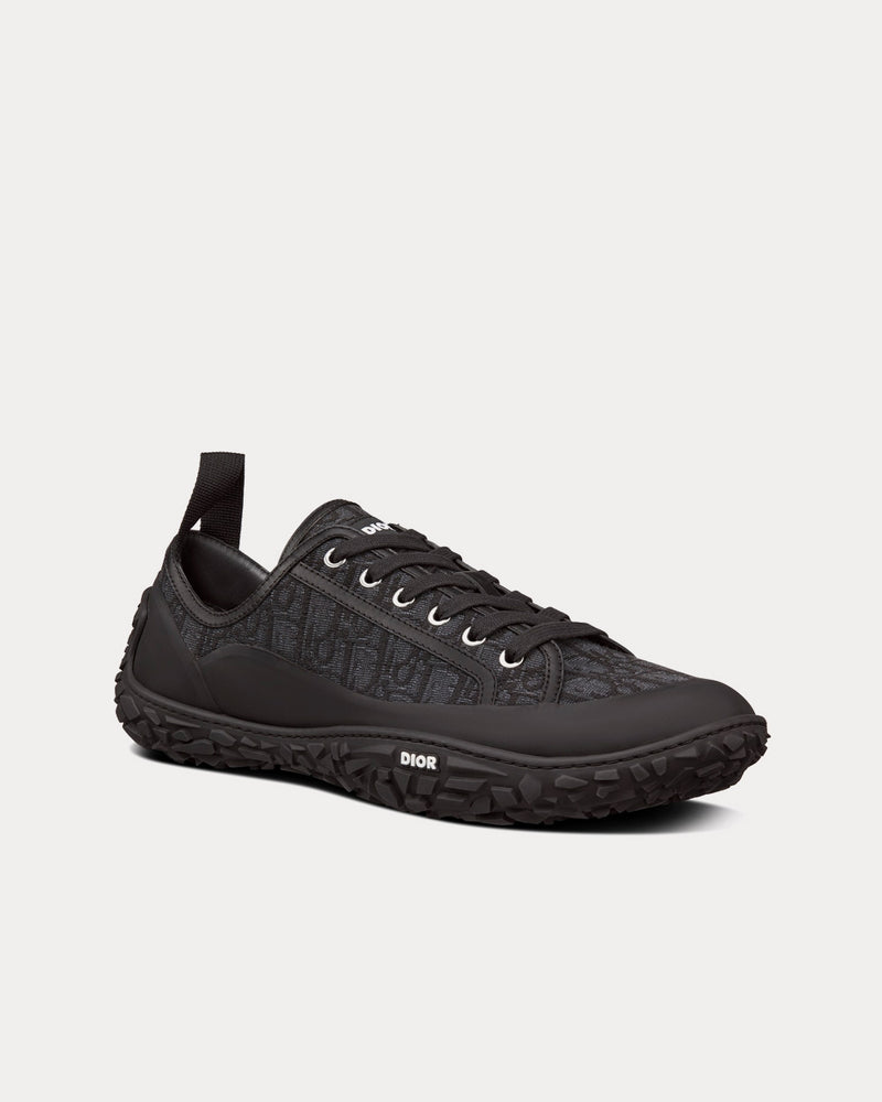 Dior B28 Black Dior Oblique Jacquard and Rubber Low Top Sneakers - 3