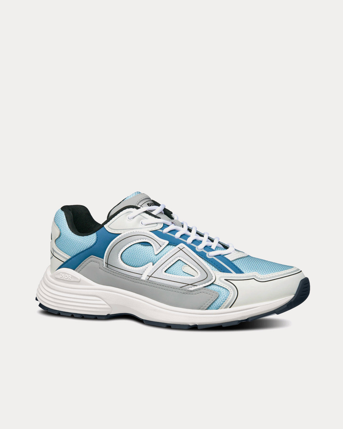 Dior - B30 Light Blue Mesh and Dior Gray, White and Blue Technical Fabric Low Top Sneakers