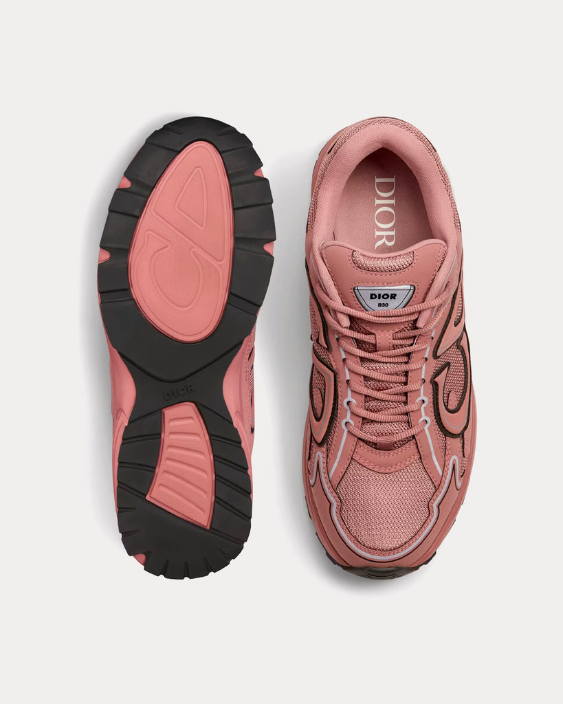 Dior B22 Pink Technical Mesh and Smooth Calfskin Low Top Sneakers