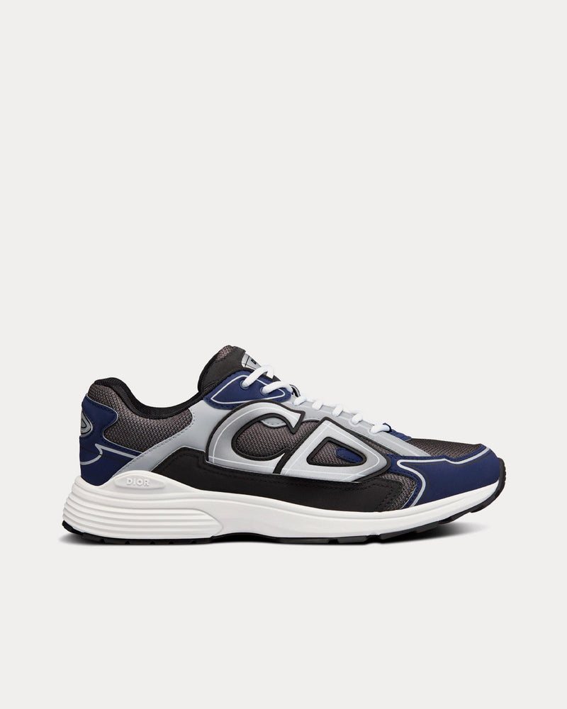 Dior B30 Anthracite Gray Mesh and Black, Blue and Dior Gray Technical Fabric Low Top Sneakers - 1