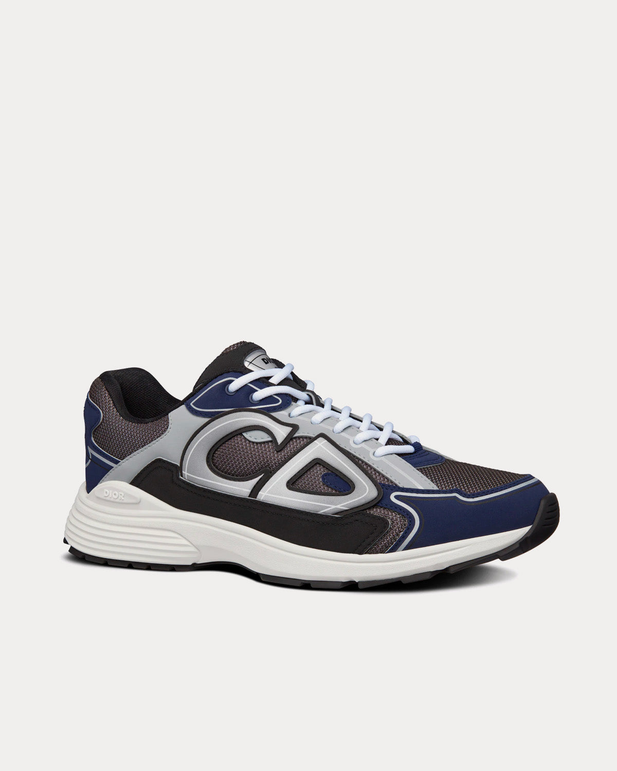 Dior B30 Anthracite Gray Mesh and Black, Blue and Dior Gray Technical Fabric Low Top Sneakers - 3