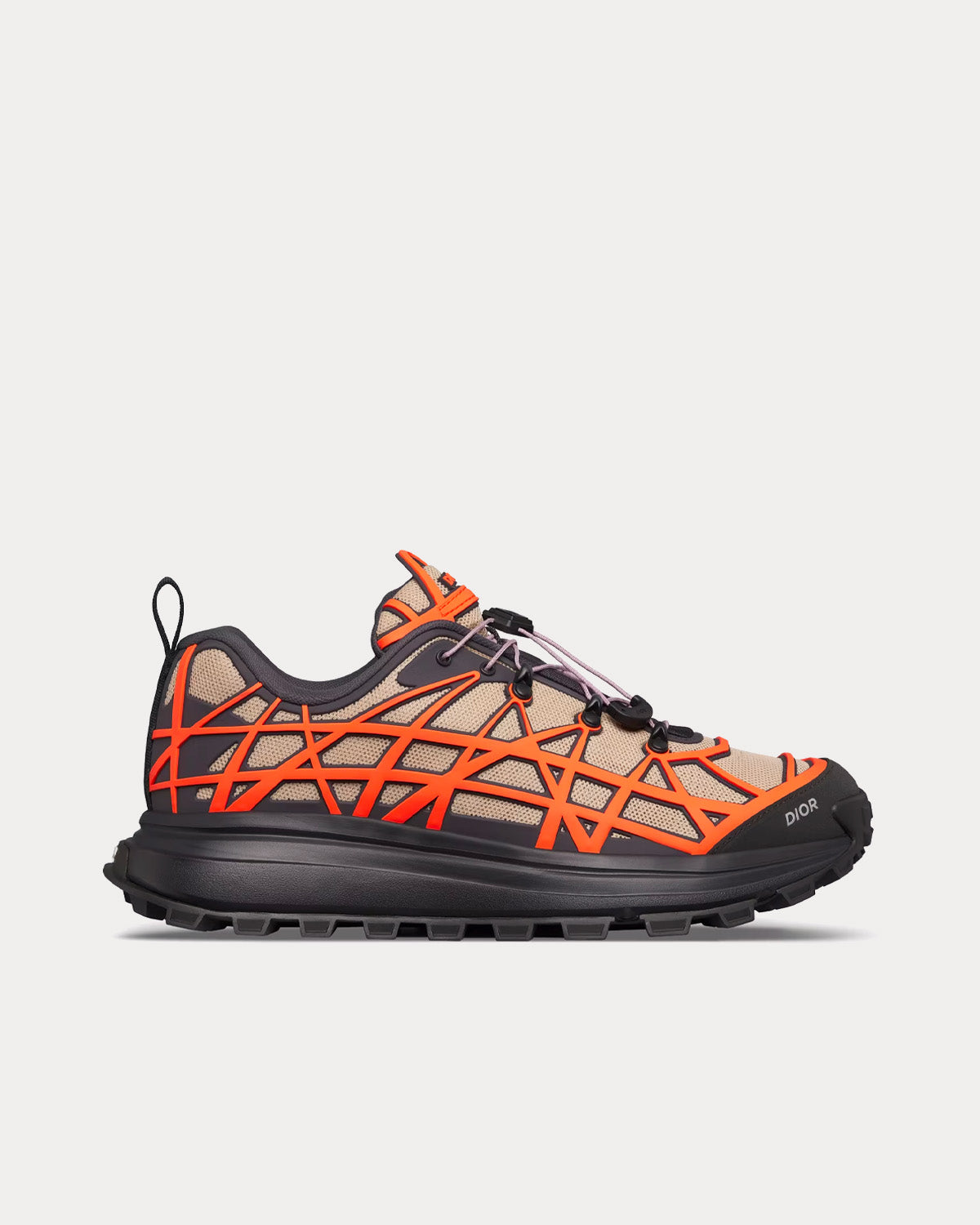 Dior - B31 Runner Technical Mesh & Rubber with Warped Cannage Motif Beige / Orange / Black Low Top Sneakers