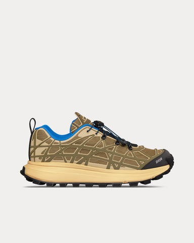 Dior B31 Runner Technical Mesh & Rubber with Warped Cannage Motif Brown / Khaki Low Top Sneakers