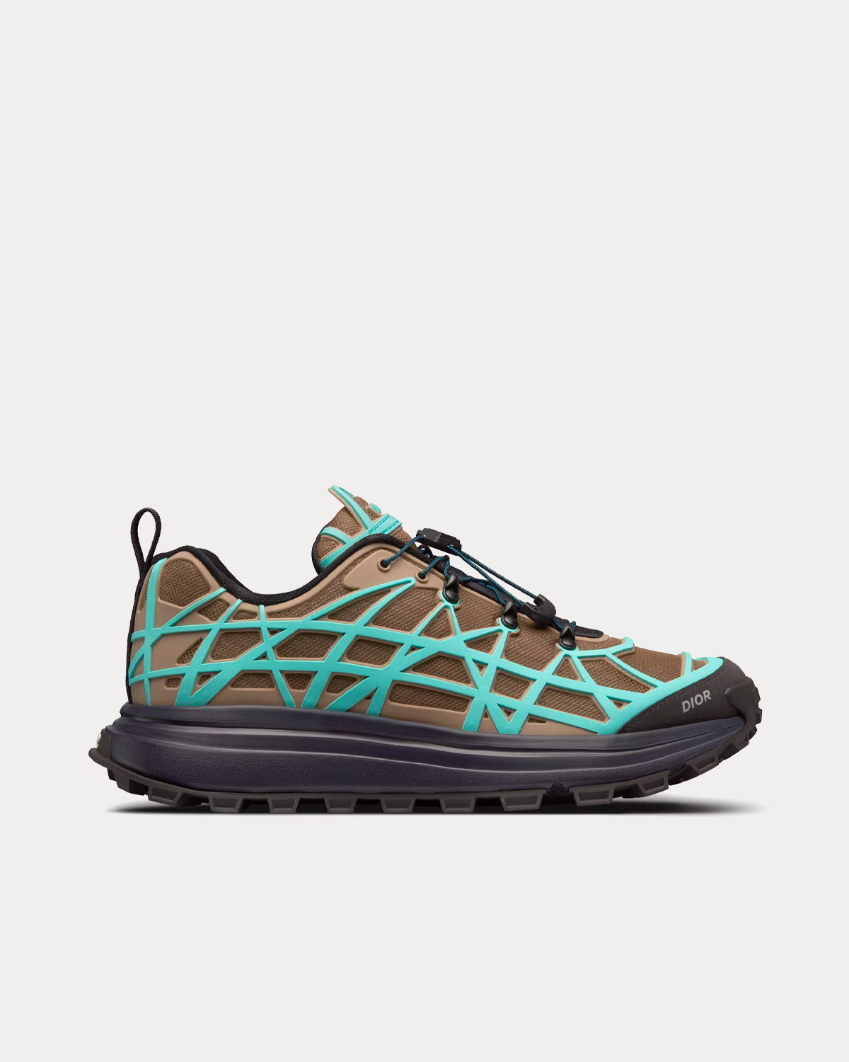 Dior B31 Runner Technical Mesh & Rubber with Warped Cannage Motif Khaki / Turquoise / Black Low Top Sneakers - 1