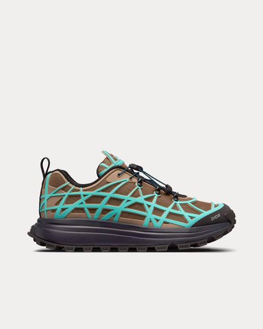 Dior B31 Runner Technical Mesh & Rubber with Warped Cannage Motif Khaki / Turquoise / Black Low Top Sneakers